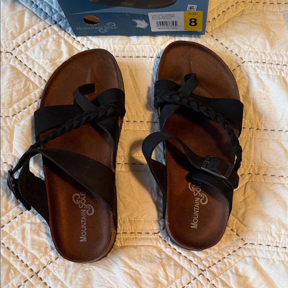 Mountain Sole Women's Black Braided Sandals